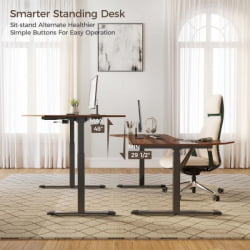 Стол компьютерный с электроприводом Eureka ERK-EDI-FS-WN (Fan shaped), орех