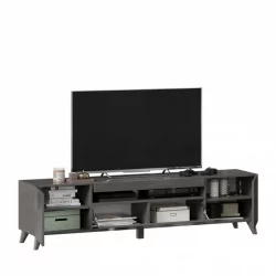 Тумба под ТВ Бруклин 1800 с опорами Оникс Серый глянец