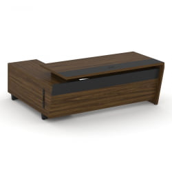 Стол руководителя с опорной тумбой, правый Corner COR.SRT-20(R) Орех Лоренцо Графит