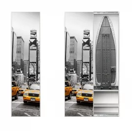 Шкаф со встроенной гладильной доской Iron Box Print (левый, купе) Беленый дуб