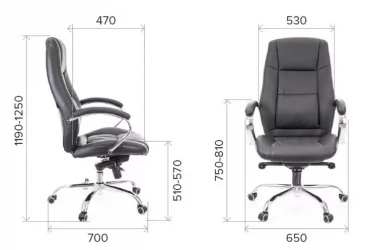 Кресло руководителя Kron M кожа Черный