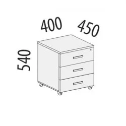 Тумба 3 ящика с замком Альфа 64.47 Дуб Кронберг