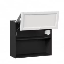 Шкаф кухонный 800 горизонтальный с 2 складными дверями комбинированный со стеклом Джулия ЛД 284.980.000.084 Черный Белый