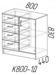 Комод в гостиную Дуб вотан/Белый