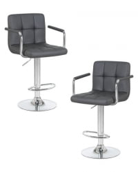 Стул барный ДОБРИН КРУГЕР АРМ (серый) 2 шт / DOBRIN KRUGER ARM