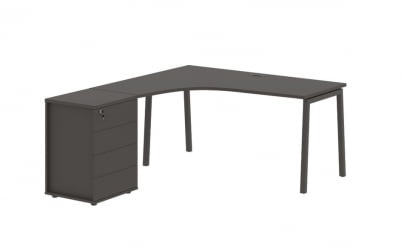 Стол эргономичный с тумбой (левый) EDIS ELCET 1518 L Мокко