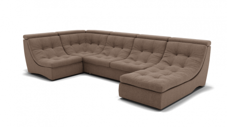 Диван Монако-4 (ЗР) Цвет фасада: Светло коричневый; Тип: Универсальный; Материал фасада: Металл/Велюр