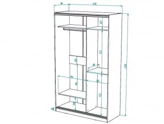Белый шкаф-купе с зеркалом Виктория 1400х584х2300, Белый 14ДЗДЗ-Б 310-13
