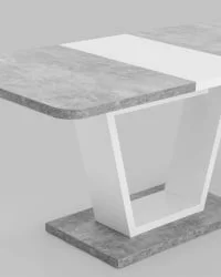 Большой обеденный стол Vector 120-160 Бетон-белый