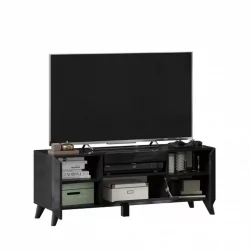 ТВ тумба Бруклин 1200 с опорами Черный глянец