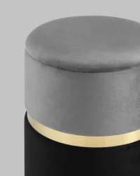 Банкетка Кэрри с ящиком велюр Серо-черный