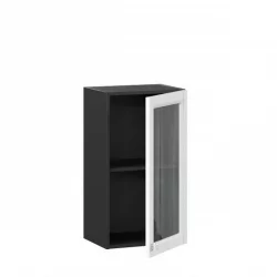 Шкаф кухонный 400 со стеклом Джулия ЛД 284.320.000.060 Черный Белый