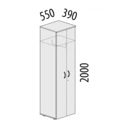 Шкаф для одежды малый с замком Альфа 63.43 Дуб кобург