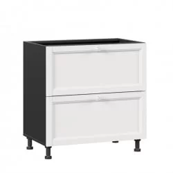 Тумба кухонная 800 с 2 ящиками ЛЮКС (4) Джулия ЛД 284.920.000.081 Черный Белый