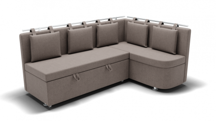 Кухонный диван Париж-1 угол левый/правый (ЗР) Цвет фасада: Серо коричневый; Тип: Левый/правый; Материал фасада: Металл/Велюр