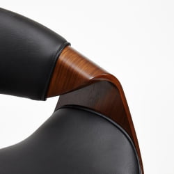 Кресло BEND орех, кож/зам черный