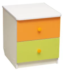 Тумба прикроватная Радуга Белый/Оранжевый/Лайм