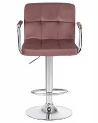 Стул барный DOBRIN KRUGER ARM Пудрово-розовый велюр MJ9-32