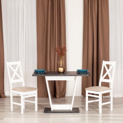 Стол обеденный TIBI нераздвижной ЛДСП, 68,6 х 110 х 75 см, Мрамор черный/Белый