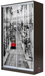 Двустворчатый гардеробный шкаф Хит-24-14-77 Лондон Аруба Венге