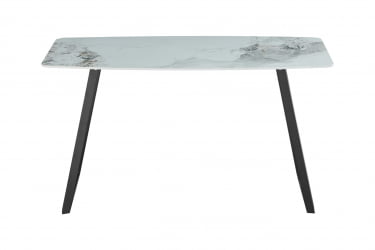 Стол обеденный Vermont 140*80 см керамика светлая ножки черные