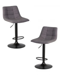 Стул барный DOBRIN TAILOR BLACK (серая ткань (188-55)) 2 шт