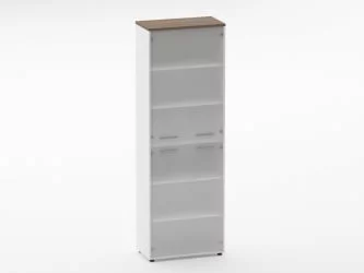 Шкаф 5 широкий закрытый, 4 стеклянные двери Deka 10.23.171 Дуб Верцаска/Белый