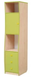 Желтый шкаф с дверкой и ящиками Юниор-11.1 Дуб молочный/Лайм