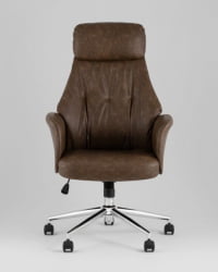 Кресло офисное TopChairs Neoma коричневый экокожа