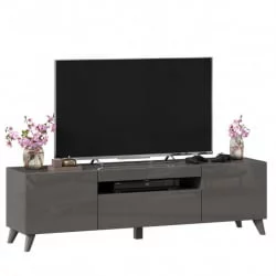 Тумба под ТВ Бруклин 1600 с опорами Оникс Серый глянец