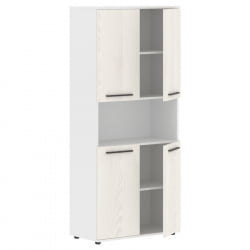 Шкаф с двумя комплектами глухих малых дверей EDIS EHCS 85.4 Ясень Траун Мокко Белый