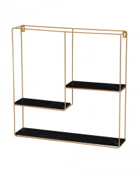 Полка Square золотая Черный мрамор