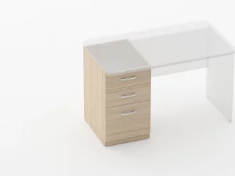 Тумба встраиваемая в стол на 3 ящика Glassy 3.12.14 Бук светлый