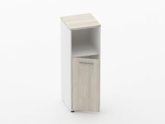 Шкаф 2 узкий закрытый с нишей Deka 10.12.11Л Дуб Сантана светлый/Белый
