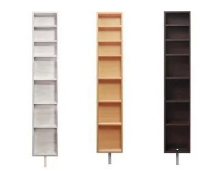 Шкаф в прихожую в белом глянцевом стекле Зум Шелф Беленый дуб