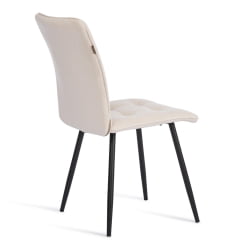 Стул обеденный Bari флок , 46х55х89, молочный/черный, 4