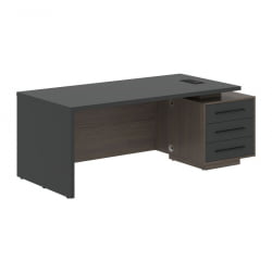 Стол руководителя правый VELION VCT 2090 R Яшма черный Дуб Сильвер