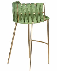 Стул барный DOBRIN EMMA GOLD (зеленый велюр (VF-08))