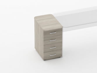 Тумба приставная на 4 ящика Glassy 3.10.10 Дуб сантана светлый