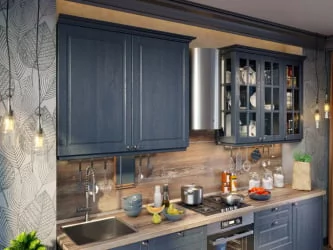 Кухонный гарнитур 3000 Мокка №01 Черный Дуб фактурный антрацит