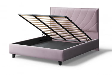 Кровать СОФИЯ 2000*1600мм (на опорах), велюр NEO 15 (лиловый), (б/основания, б/матраса)