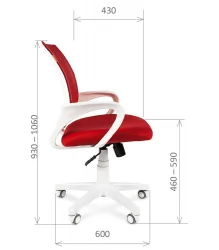 Кресло оператора Chairman 696 white TW-19 Красный