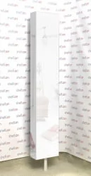 Дизайнерский шкаф в белом глянцевом стекле Зум Шелф Венге