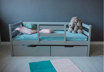 Детская кровать для мальчика RooRoom VK-1с Серая