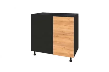 Тумба кухонная угловая 1000 (правая) Шервуд ЛД 281.090.000.007 Черная Дуб золотой