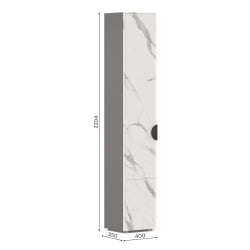 Шкаф 400 левый Вилена ЛД 138.120.000 Оникс Серый/Монте белый