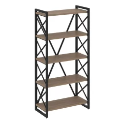 Стеллаж на регулируемых опорах - 5 полок LOFT VR.L-MST.O-5.8 Металл черный Дуб Аризона