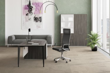 Комплект мебели для кабинета руководителя Atlas №05 Бренсон Трюфель Серый камень Антрацит