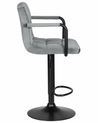 Стул барный DOBRIN KRUGER ARM BLACK (серый велюр (MJ9-75))