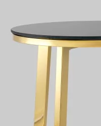 Журнальный стол АЛЬБА 50x50 Золото (стекло черное)